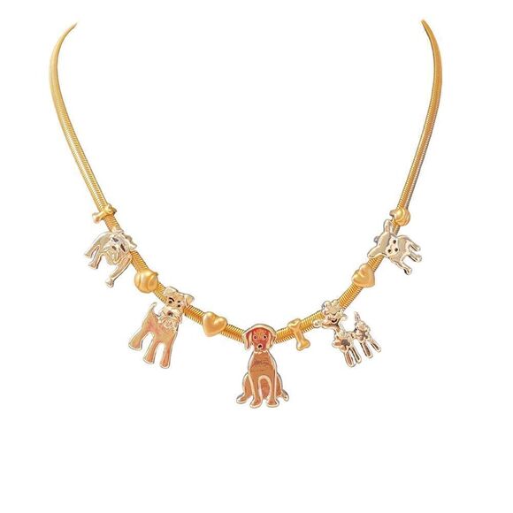 Bella Jack Adorable Dog Charm Necklace Showcasing a variety of breeds. - Picture 6 of 6